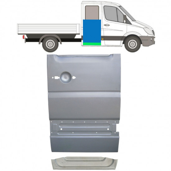 Galinių durų vidinė + išorinė dalis už Mercedes Sprinter 2006- Dviguba kabina / Dešinė 11714