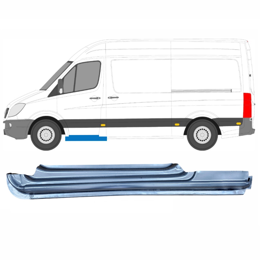 Slenkstis Apatinė Durų Priekinių Už Mercedes Sprinter 2006- / Kairė 8890