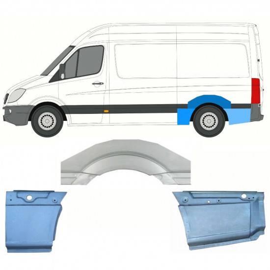 Galinė arka už Mercedes Sprinter 2006- / MWB / Kairė / Rinkinys 8716