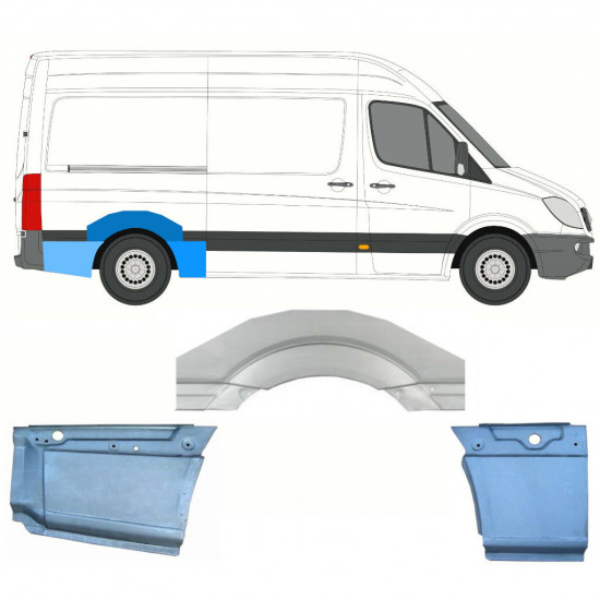 Galinė arka už Mercedes Sprinter 2006- / MWB / Dešinė / Rinkinys 8715