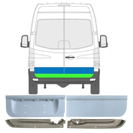 Galinių durų dalis už Volkswagen Crafter 2005-2017 / Kairė + Dešinė 17175