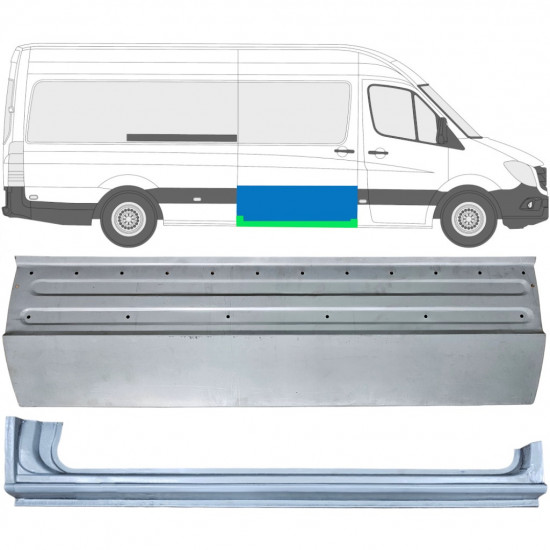 Stumdomų durų dalis + slenksčio dalis už Mercedes Sprinter 2006- / Dešinė / Rinkinys 11959