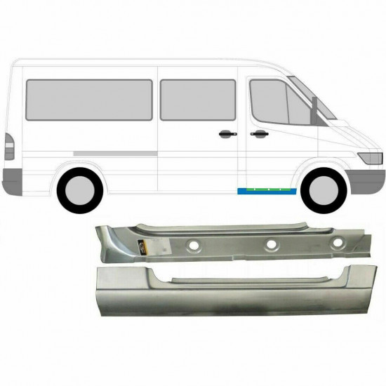 Slenkstis priekinis vidinė + išorinė dalis už Mercedes Sprinter 1995-2006 / Dešinė / Rinkinys 9572