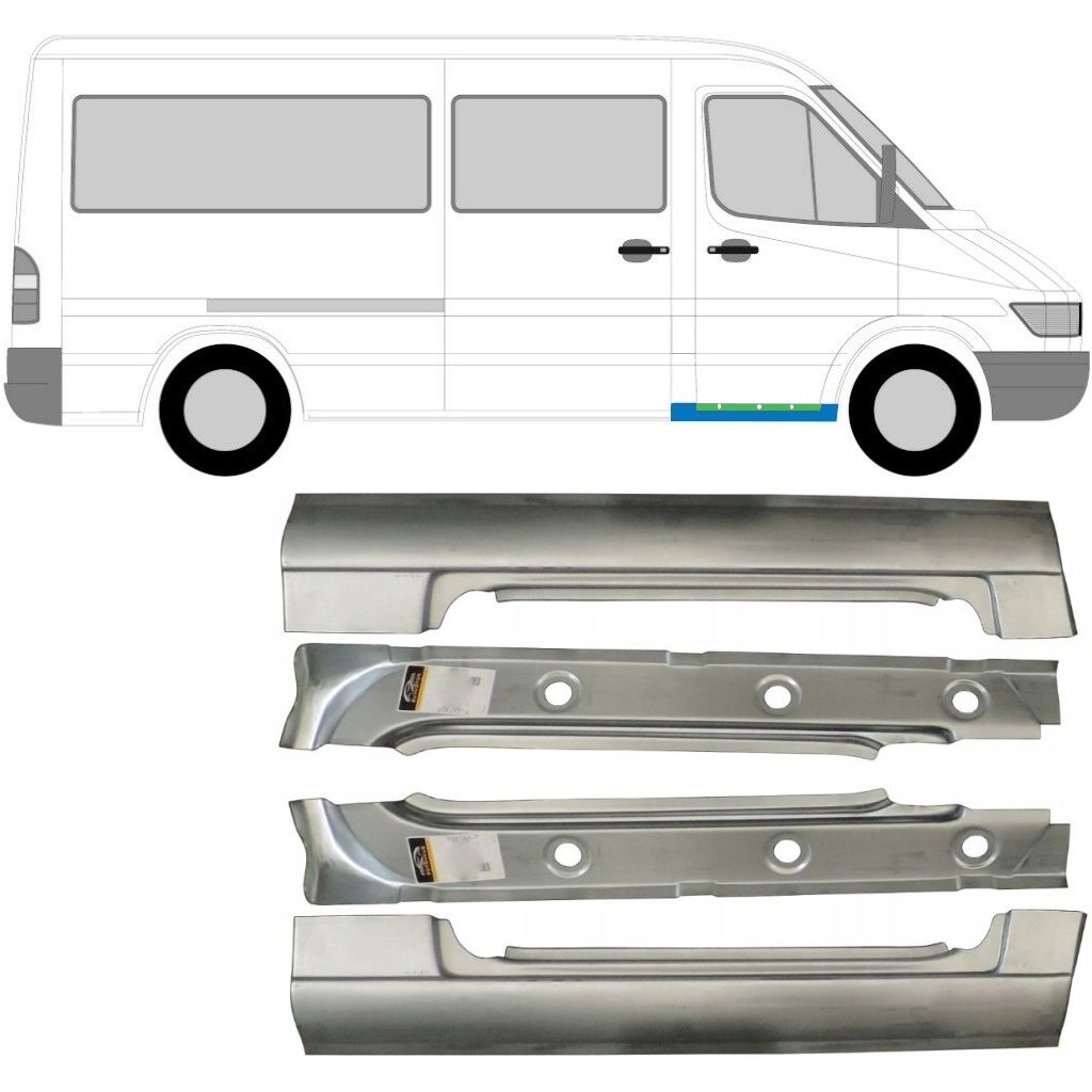 Slenkstis Priekinis Vidinė + Išorinė Dalis Už Mercedes Sprinter 1995-2006 / Rinkinys 10435