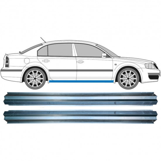 Slenkstis, apatinė už Skoda Superb 2001-2008 / Kairė = Dešinė (simetriška) / Rinkinys 9540