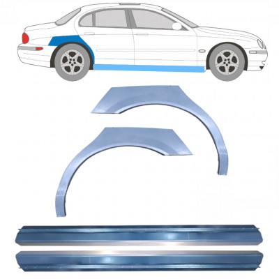 Slenkstis apatinė + sparnas galinis už Jaguar S-Type 1999-2007 / Rinkinys 12625