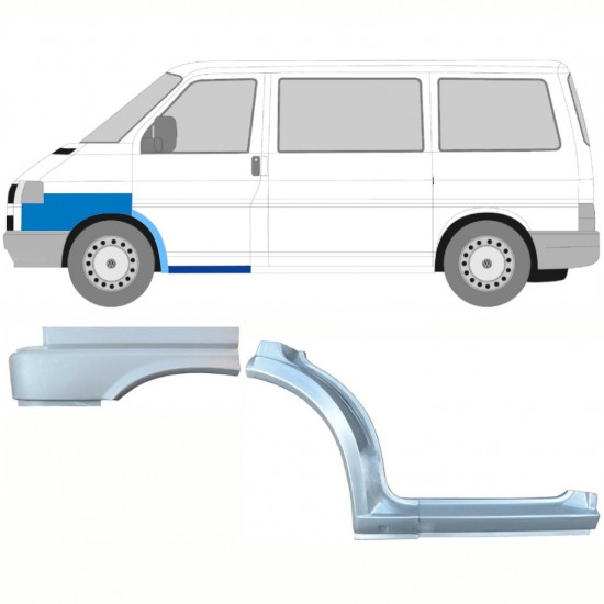 Slenkstis apatinė + priekinė arka + sparnas priekinis už VW Transporter T4 1990- / Kairė / Rinkinys 10040