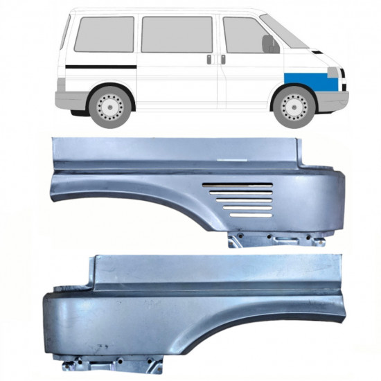 Sparno apatinė dalis už VW Transporter T4 1996-2003 / Kairė + Dešinė / Rinkinys 10525