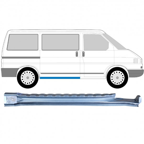 Slenkstis apatinė durų slankiojančių vidinė už VW Transporter T4 1990-2003 / Dešinė 9094