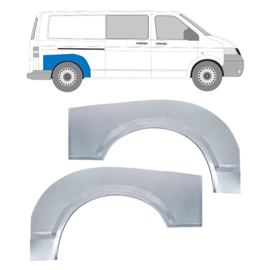 Galinė arka už Volkswagen Transporter T5 2003-2015 / Kairė + Dešinė / Rinkinys 16372