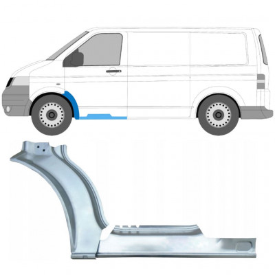 Slenkstis apatinė + sparnas priekinis už Volkswagen Transporter T5 2003-2015 / Kairė / Rinkinys 12637