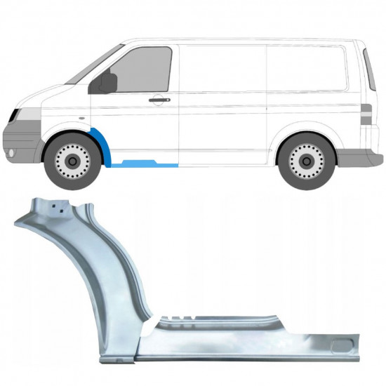 Slenkstis apatinė + sparnas priekinis už Volkswagen Transporter T5 2003-2015 / Kairė / Rinkinys 12637