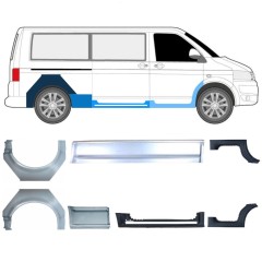 Slenkstis apatinė + sparnas galinis už Volkswagen Transporter T5 2003-2015 / Rinkinys 11536