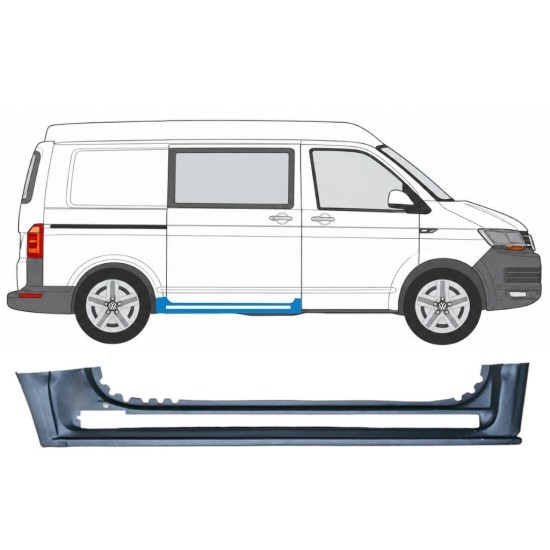 Slenkstis apatinė durų slankiojančių už Volkswagen Transporter T6 2015-2024 / Dešinė 17113