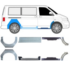 Slenkstis apatinė + sparnas galinis už Volkswagen Transporter T5 2003-2015 / Rinkinys 11533