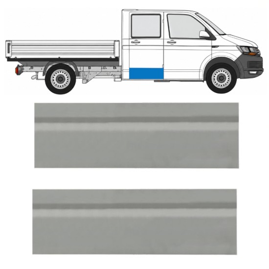 Galinių durų išorinė dalis už Volkswagen Transporter T6 2015-2024 / Kairė = Dešinė (simetriška) 17126
