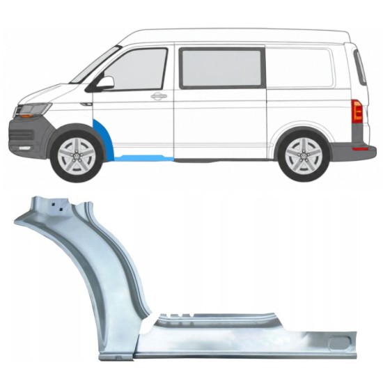 Slenkstis apatinė + sparnas priekinis už Volkswagen Transporter T6 2015-2024 / Kairė 17197