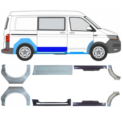 Slenkstis apatinė + sparnas galinis už Volkswagen Transporter T6 2015-2024 17135