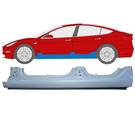 Visas slenkstis už Tesla Model 3 2017-2023 / Kairė 17287