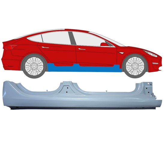 Visas slenkstis už Tesla Model 3 2017-2023 / Dešinė 17286