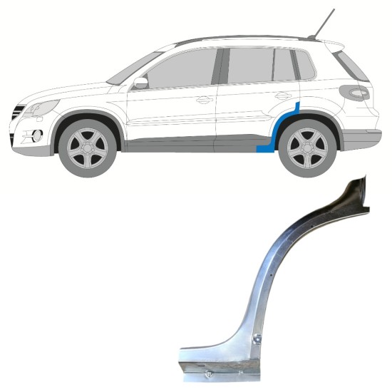 Galinės arkos priekinė dalis už Volkswagen Tiguan 2007-2016 / Kairė 15784