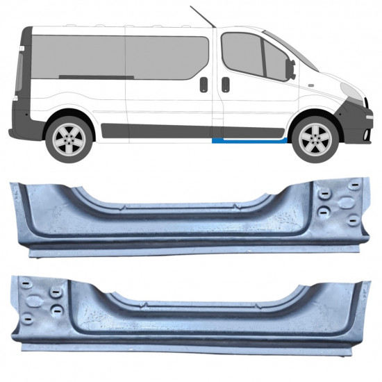 Slenkstis, apatinė už Opel Vivaro / R Trafic 2001- / Kairė + Dešinė / Rinkinys 9654