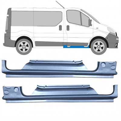 Slenkstis, apatinė už Renault Trafic Opel Vivaro 2001-2014 / Kairė + Dešinė / Rinkinys 10307