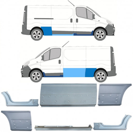 Remonto komplektas už Renault Trafic Opel Vivaro 2001-2014 / LWB /  11108