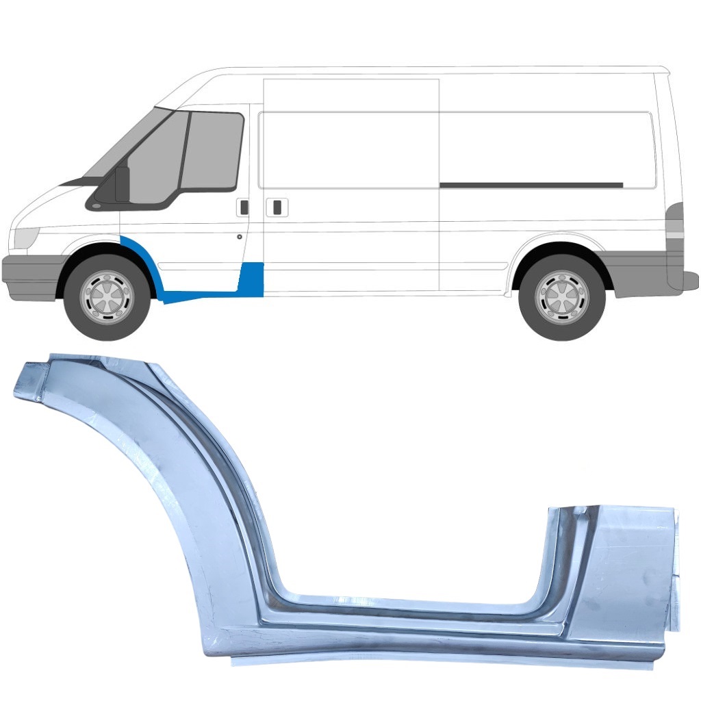 Slenkstis Apatinė + Priekinė Arka Už Ford Transit 2000-2013 / Kairė 9078