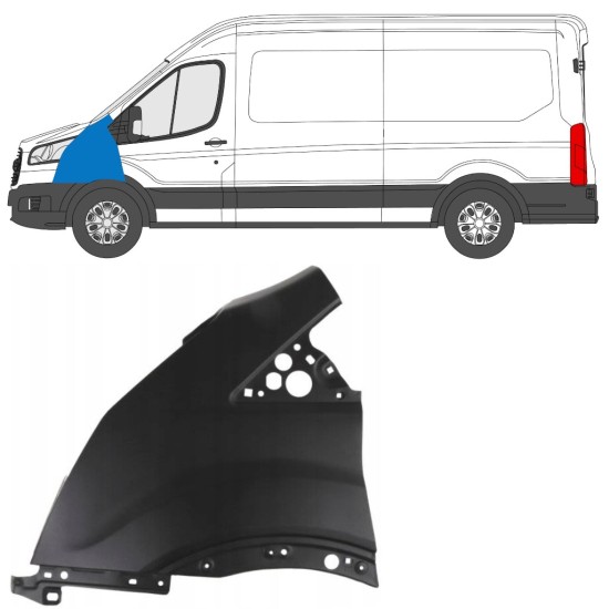 Priekinis sparnas už Ford Transit 2014- 2014-2019 / Kairė 17093