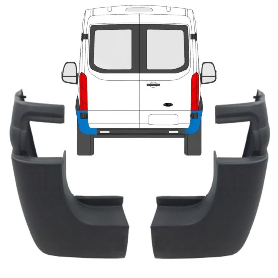 Galinio bamperio kampas už Ford Transit 2014- / Kairė + Dešinė / Rinkinys 9731