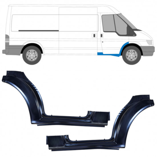 Slenkstis apatinė durų priekinių už Ford Transit 2000-2013 / Kairė + Dešinė / Rinkinys 9589