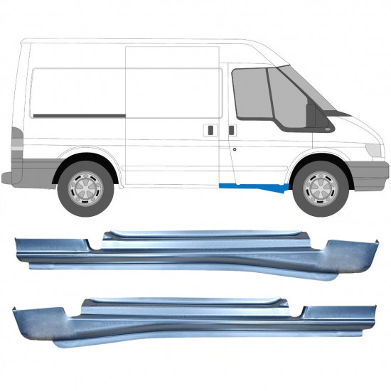 Slenkstis apatinė durų priekinių už Ford Transit 2000-2013 / Kairė + Dešinė / Rinkinys 10622