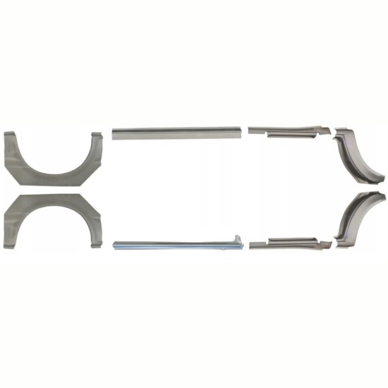 Slenkstis apatinė + sparnas galinis už Ford Transit 2000-2013 / Rinkinys 9692