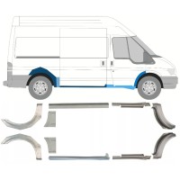 Slenkstis apatinė + sparnas galinis už Ford Transit 2000-2013 / Kairė + Dešinė / Rinkinys 10637