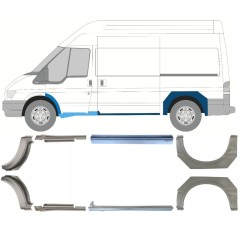Slenkstis apatinė + sparnas galinis už Ford Transit 2000-2013 / Rinkinys 12675