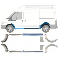 Slenkstis apatinė + sparnas galinis už Ford Transit 2000-2013  / MWB / Rinkinys 12676