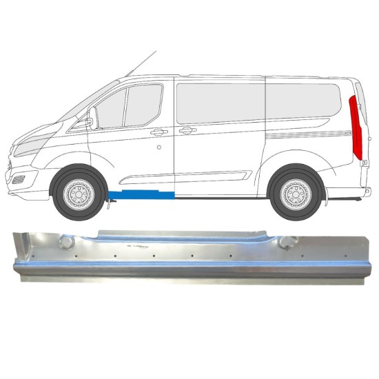 Slenkstis, apatinė už Ford Transit Custom 2013- / Kairė 14642