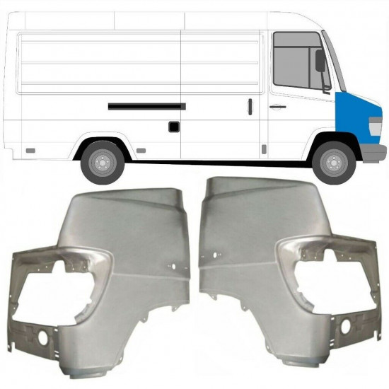 Priekinis sparnas už Mercedes Vario 1996- / Kairė + Dešinė / Rinkinys 9795