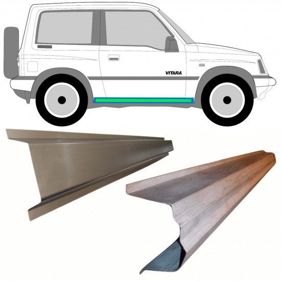 Slenkstis vidinė + išorinė dalis už Suzuki Vitara 1988-1998 / Kairė = Dešinė (simetriška) / Rinkinys 8593