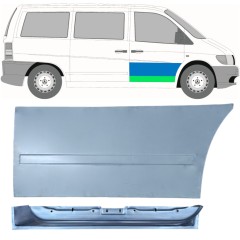 Priekinių durų vidinė + išorinė dalis už Mercedes Vito I W638 1996-2003 / Dešinė / Rinkinys 12016