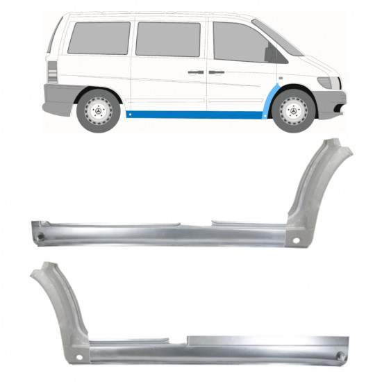 Slenkstis apatinė + sparnas priekinis už Mercedes Vito 1996-2003 11504