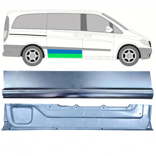 Stumdomų durų vidinė + išorinė dalis už Mercedes Vito 2003-2014 / Dešinė / Rinkinys 12046