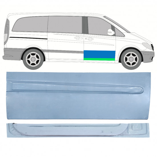 Priekinių durų vidinė + išorinė dalis už Mercedes Vito 2003-2014 / Dešinė / Rinkinys 12645