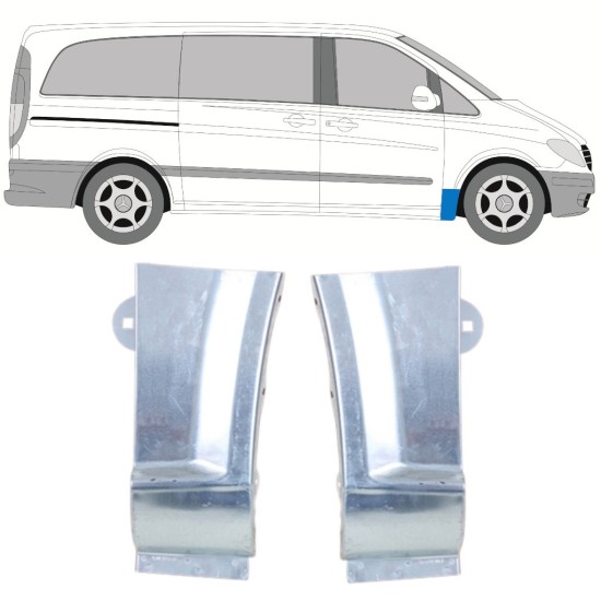 Sparno apatinė dalis už Mercedes Vito W639 2003-2014 / Kairė + Dešinė / Rinkinys 16811