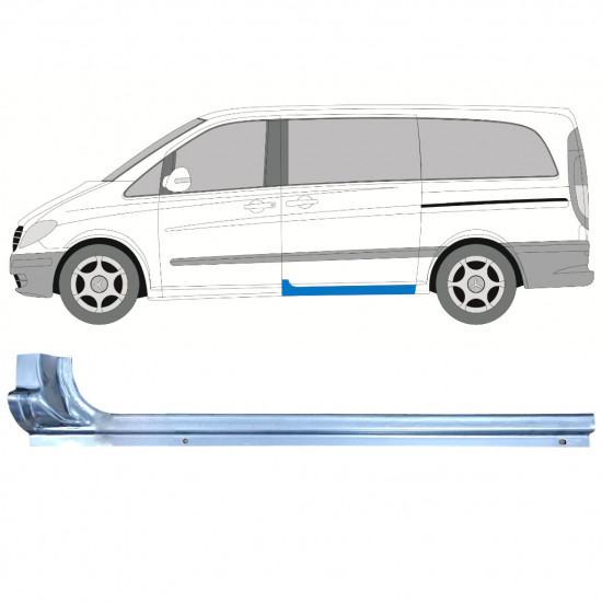 Slenkstis apatinė durų slankiojančių už Mercedes Vito 2003-2014 / Kairė 11871