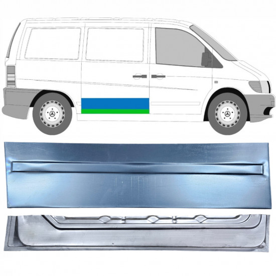 Stumdomų durų vidinė + išorinė dalis už Mercedes Vito 1996-2003 / Dešinė / Rinkinys 12048