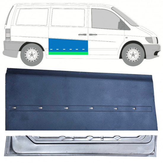 Stumdomų durų vidinė + išorinė dalis už Mercedes Vito 1996-2003 / Dešinė / Rinkinys 12049
