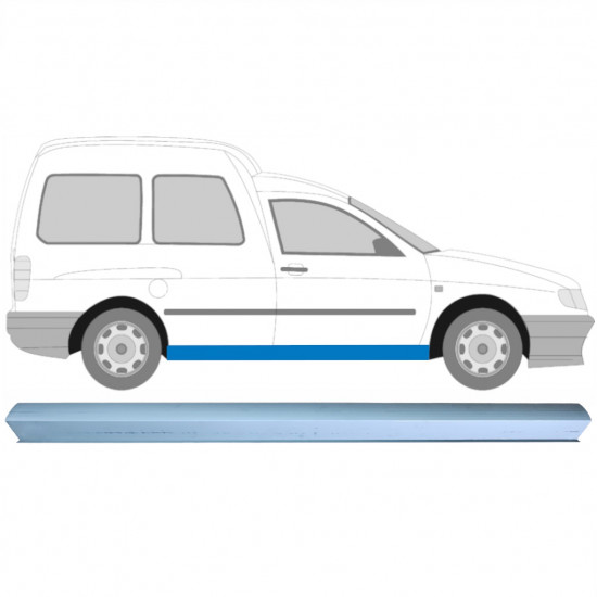 Slenkstis, apatinė už VW Caddy S Inca 1995-2004 / Kairė = Dešinė (simetriška) 6989