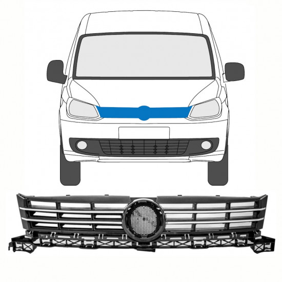 Chromuotos grotelės už Volkswagen Caddy 2010-2015 /  8415